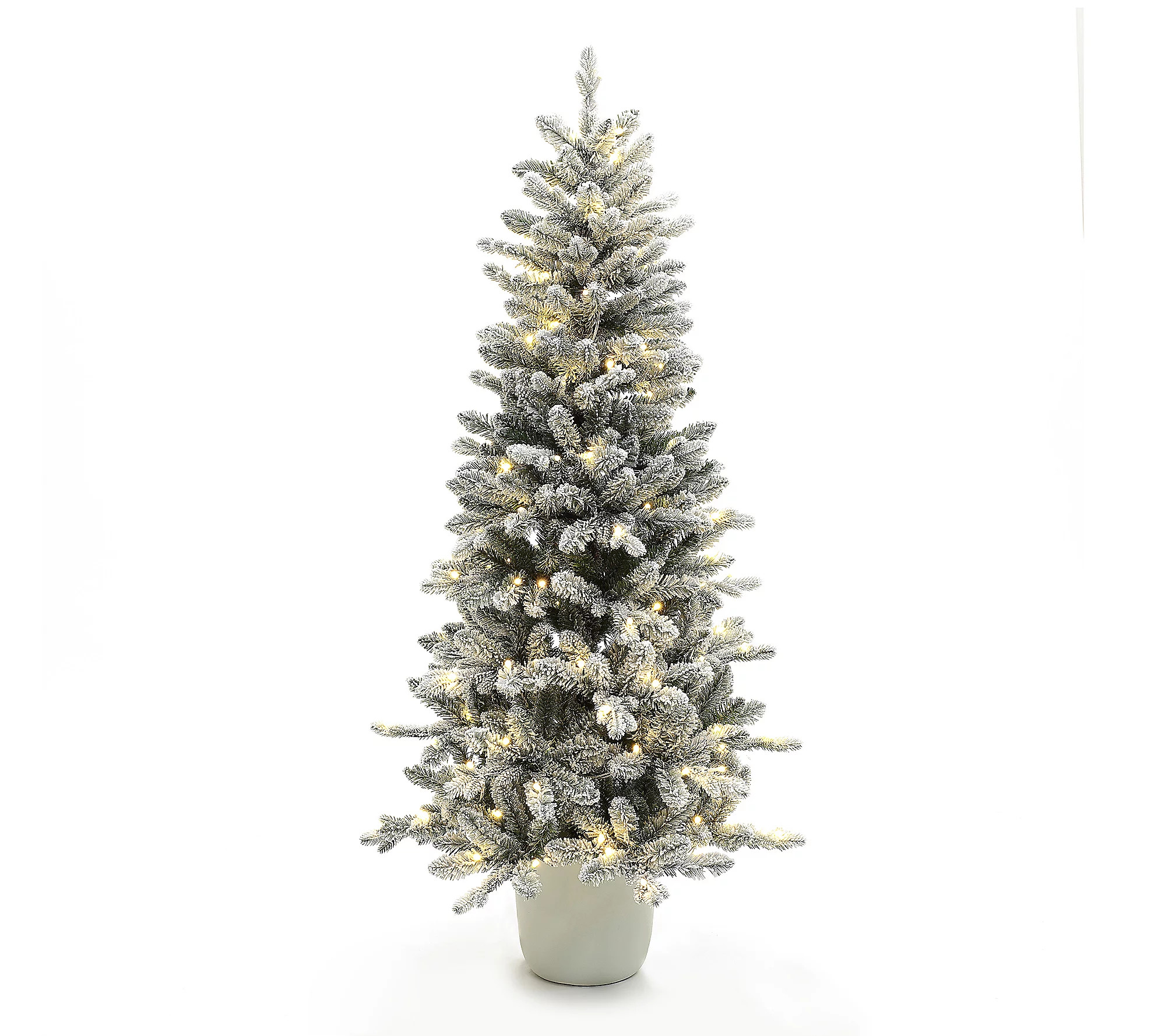 LuxenHome 5Ft Multicolored Pre-Lit Flocked Arti ficial Tree | QVC
