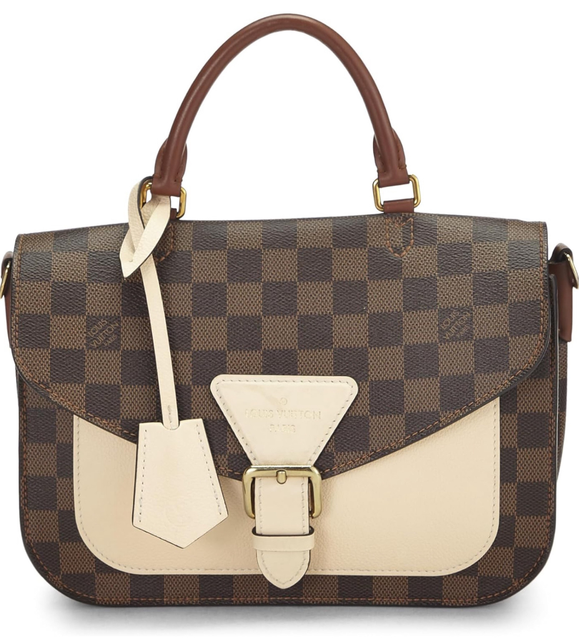 15% off 🎉

Louis Vuitton
Pre-Loved Cream Damier Ebene Beaumarchais, Cream

About this item
Coated Canvas
Imported
Pre-Loved Condition: Very Good; Light discoloration on leather trim, minor scuffs on hardware
Length: 10" (25 cm), Height: 7.75" (19 cm), Depth: 4" (10 cm), Strap Drop: 3.25" (8 cm)/ 21" (53 cm)
Made in Spain
Two Leather Top Handles, Optional Shoulder Strap
Magnetic Snap Closure On Flap
Two Interior Compartments, Single Slip Pocket
Microfiber Lining
Gold Hardware
Show less
Description
Chic Louis Vuitton Beaumarchais bag crafted in brown Damier Ebene checked coated canvas with cream leather paneling, a brown leather top handle, and gold-tone brass hardware. In addition to the handle, the bag includes a detachable leather shoulder strap

#LTKtravel #LTKSpringSale #LTKsalealert