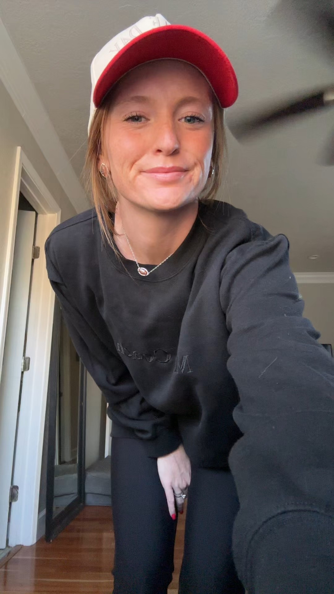 Black on black and this sweatshirt has me in my element 🖤 Game day style made easy — linking it for my coach wives and football moms who love a good cozy find! #LTKFinds #LTKStyle #GameDayReady #CoachWife

#LTKActive #LTKStyleTip #LTKFindsUnder50