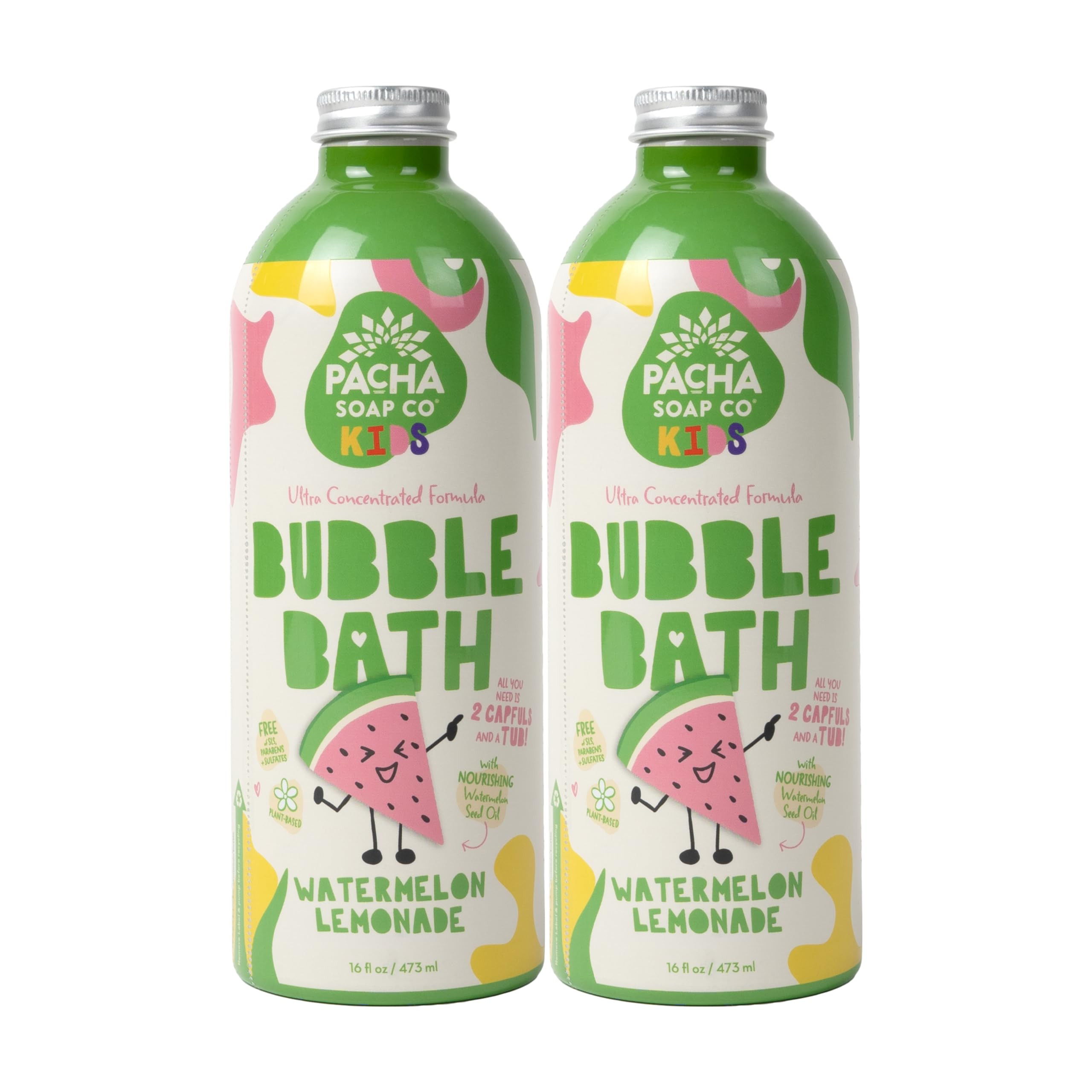 Pacha Soap Co. Kids Bubble Bath, Watermelon Lemonade - Tear-Free, Dye and SLS-Free, Ultra-Concent... | Amazon (US)