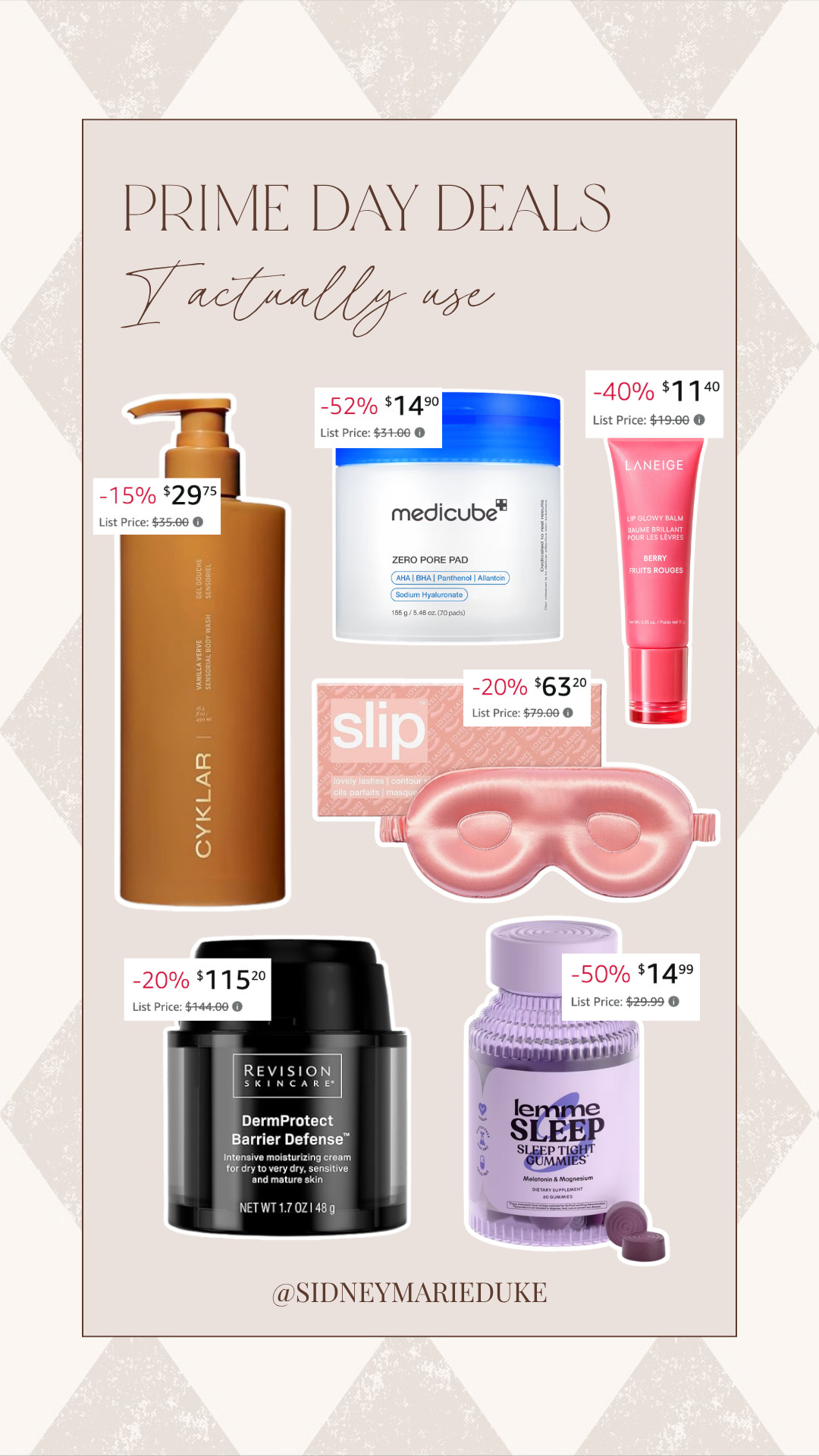 So many products I genuinely use and love are on sale now!!🙌🏼 

The Amazon prime deals are way too good right now💓





Beauty, sale alert, discount, good deals, savings, must haves, essentials, cyklar, laniege, nighttime routine, medicube, lemme sleep, skin care, self care, slip sleep mask, self care, sidneymarieduke 

 #LTKselfcare #LTKSaleAlert #LTKBeauty
