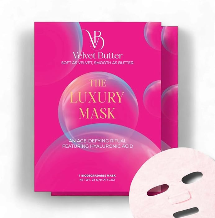 The Luxury Mask – Hydrating Sheet Mask for Glowing, Dewy Skin, Vegan & Cruelty-Free with Clean ... | Amazon (US)
