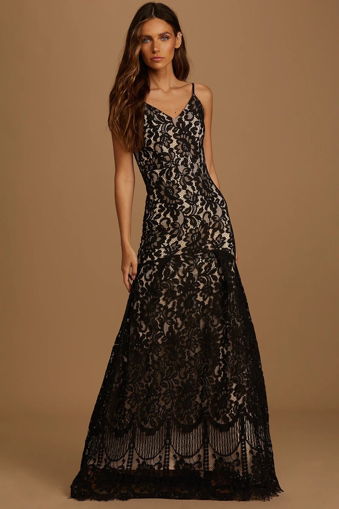Flynn Black Lace Maxi Dress | Lulus (US)