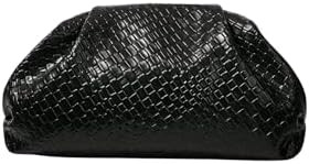 QWINEE Women's Woven Evening Bag Dumpling Clutch Purse No Strap Handbags Elegant Faux PU Leather ... | Amazon (US)