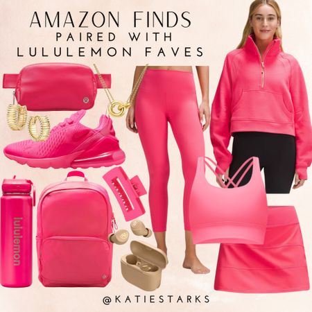 Amazon and Lululemon finds - I am loving the bright pink that is trending right now!

#LTKFitness #LTKStyleTip #LTKActive