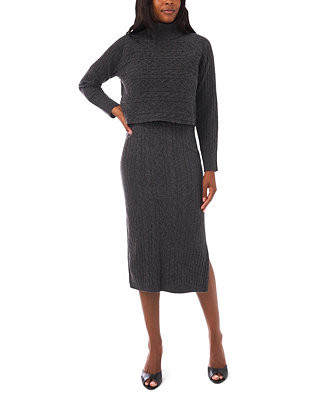 Women's 2-Piece Turtle Neck Sweater and Midi Dress Set | Macy's