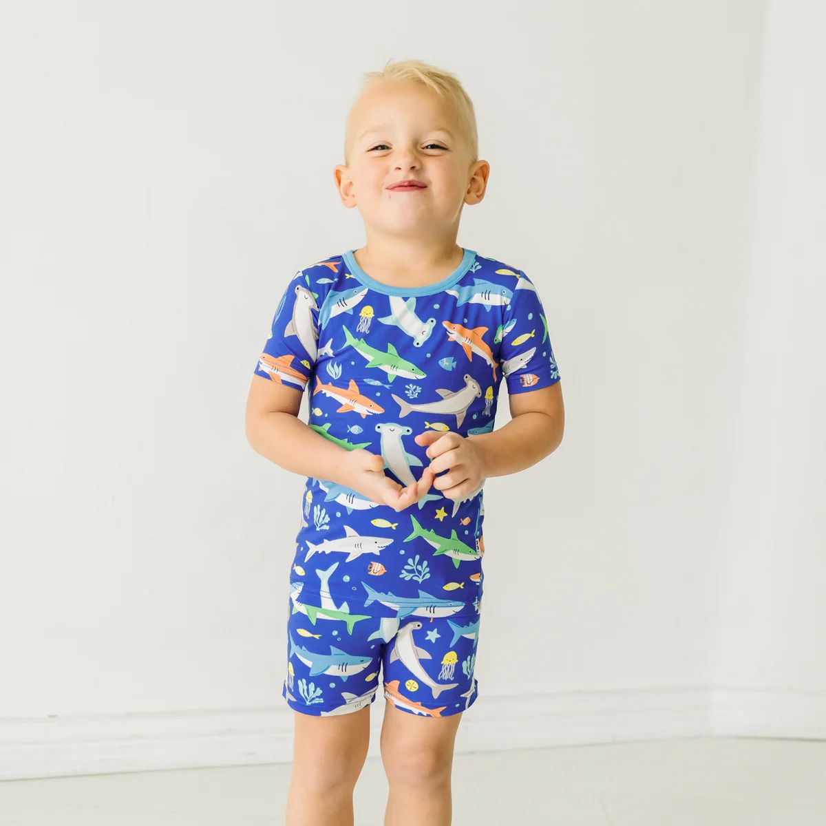 Rad Reef Two-Piece Short Sleeve & Shorts Pajama Set | Little Sleepies