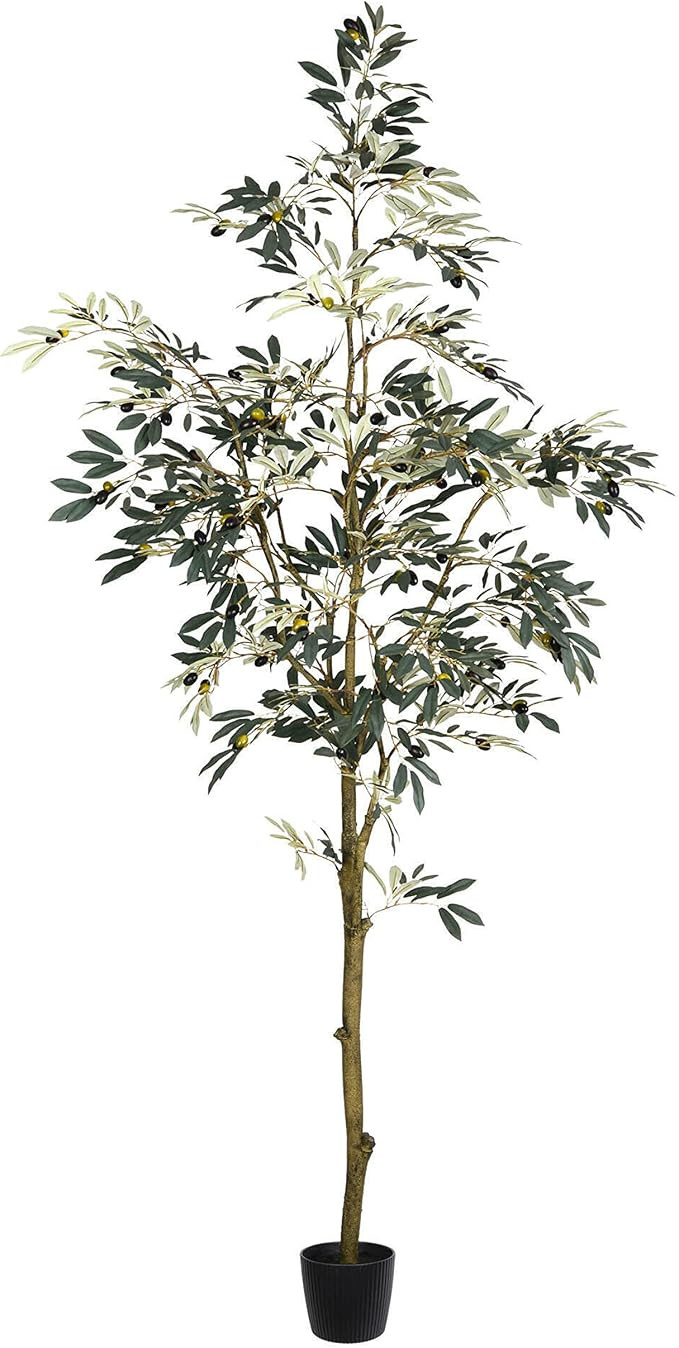 Vickerman 7' Artificial Potted Olive Tree - Olive Plant with 1175 Olive Leaves and 98 Decorative ... | Amazon (US)