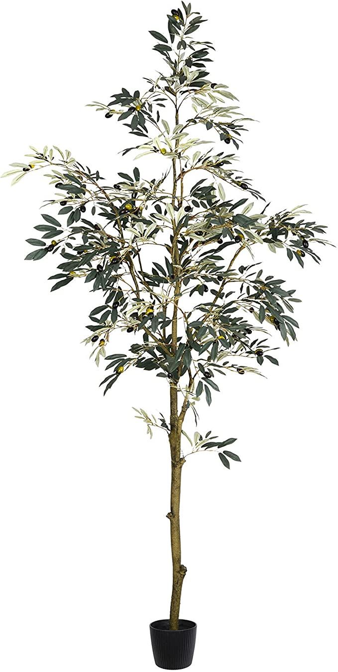 Vickerman Everyday Faux Olive Tree 7 Foot Tall Green Silk Potted Artificial Indoor Olive Plant wi... | Amazon (US)