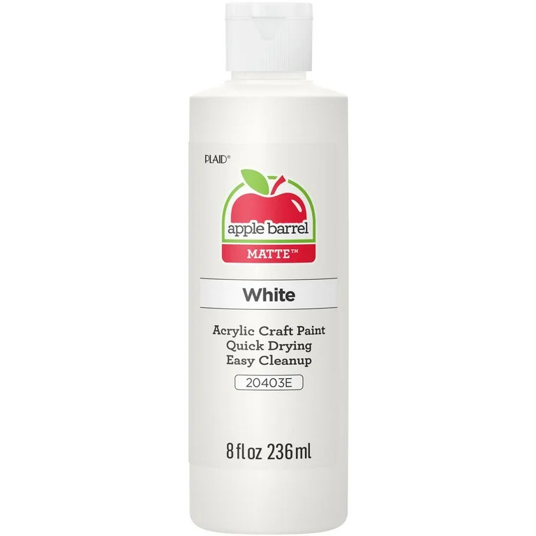 Apple Barrel Acrylic Craft Paint, Matte Finish, White, 8 fl oz | Walmart (US)