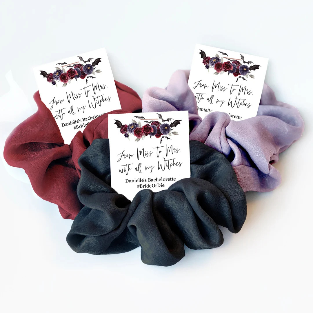 Halloween Bachelorette Party Favors Hair Scrunchies From - Etsy | Etsy (US)
