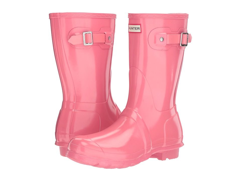 Hunter - Original Short Gloss Rain Boots (Pink) Women's Rain Boots | Zappos