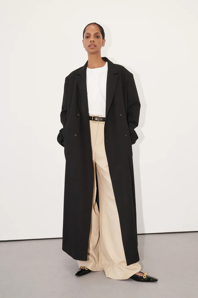 CELINA BLACK WOOL BLEND COAT | DISSH