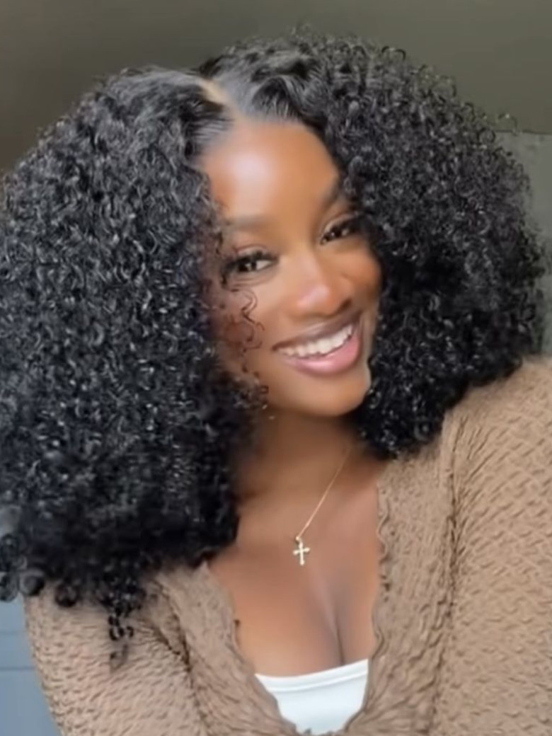 [22""=$119] Kinky Curly 0 Skill Needed Natural Scalp Wig U Part Wig No Gel NO Leave Out | UNice