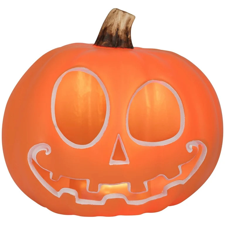 9" Orange Lighted Jack-o'-Lantern Décor by Ashland® - Halloween Home Decor - Walmart.com | Walmart (US)