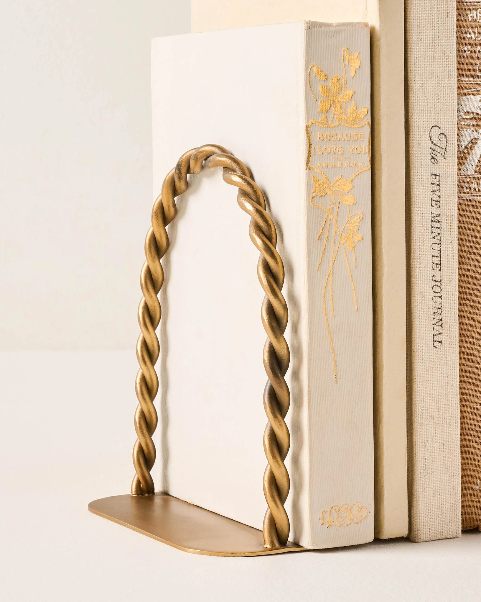 Twisted Vintage-Inspired Brass Bookends | Magnolia
