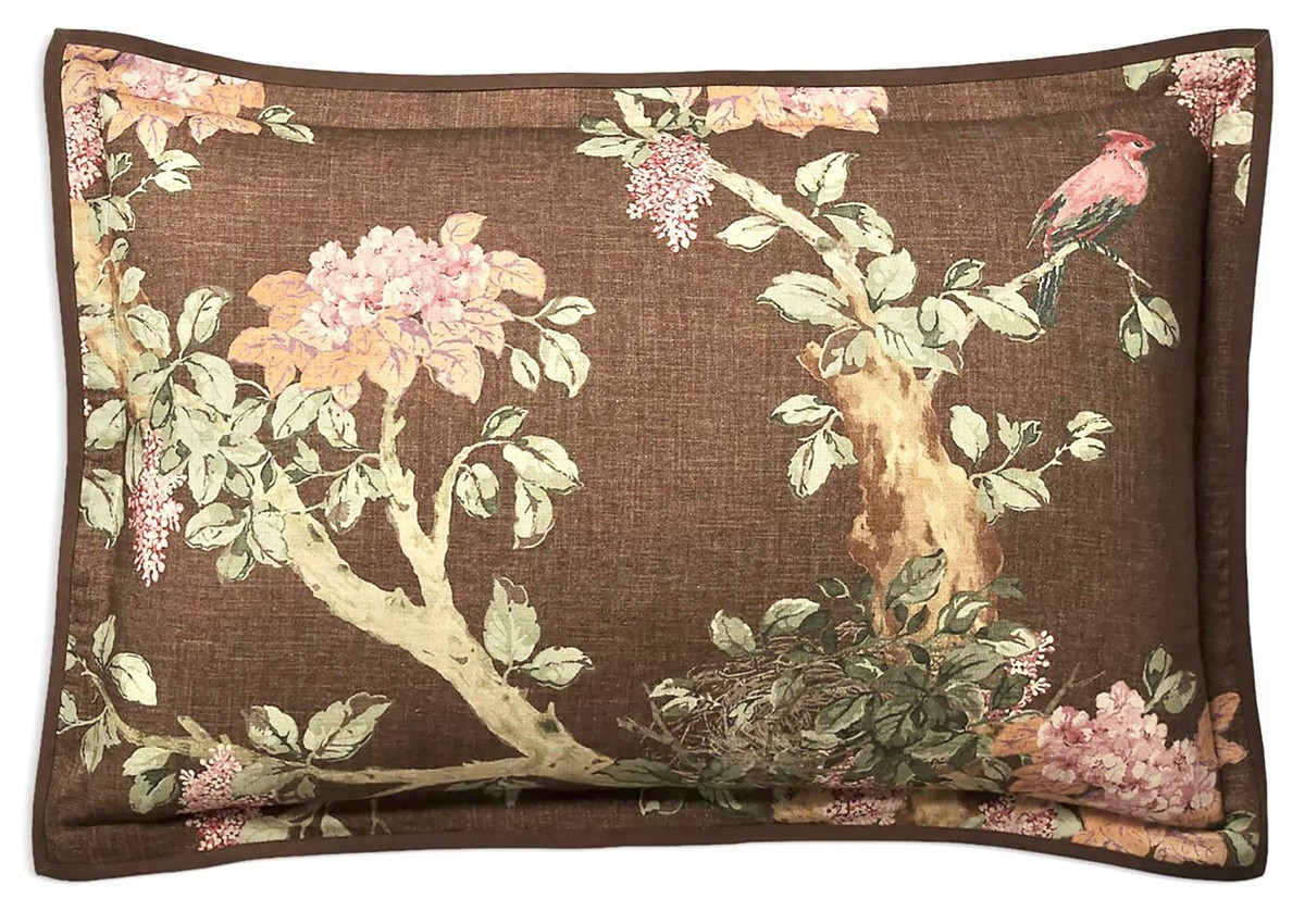 Ralph Lauren Harlow Floral Bohemian Pillow Sham - Forest Brown - New - Standard | eBay US