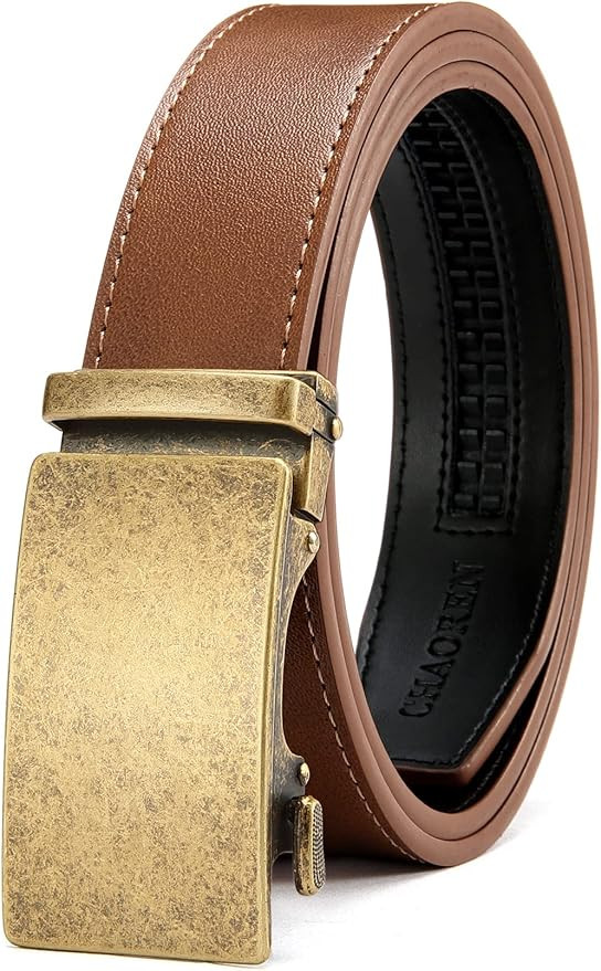CHAOREN Mens Belt - Mens Ratchet Belt Leather 1 3/8" for Dress Pant - Micro Adjustable Belt Fit E... | Amazon (US)