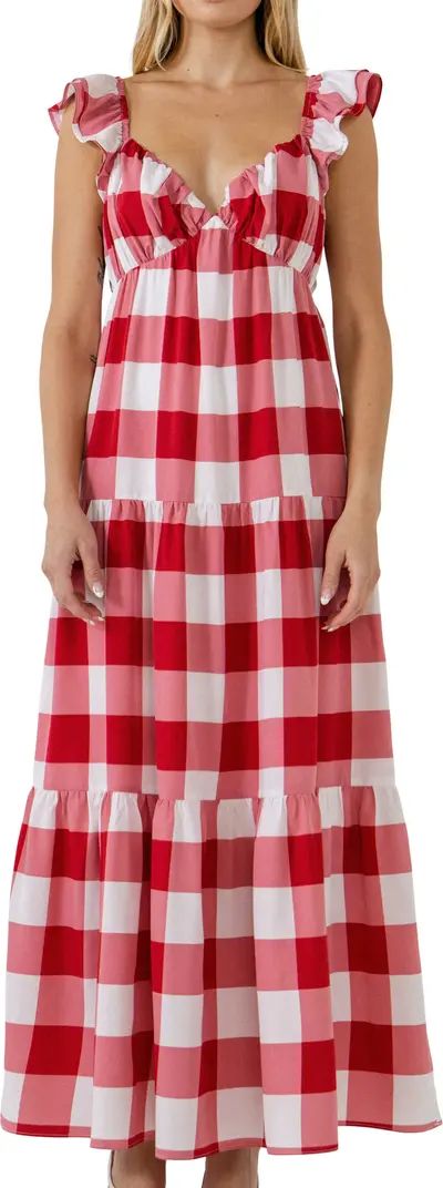 Gingham Tiered Maxi Dress | Nordstrom Rack