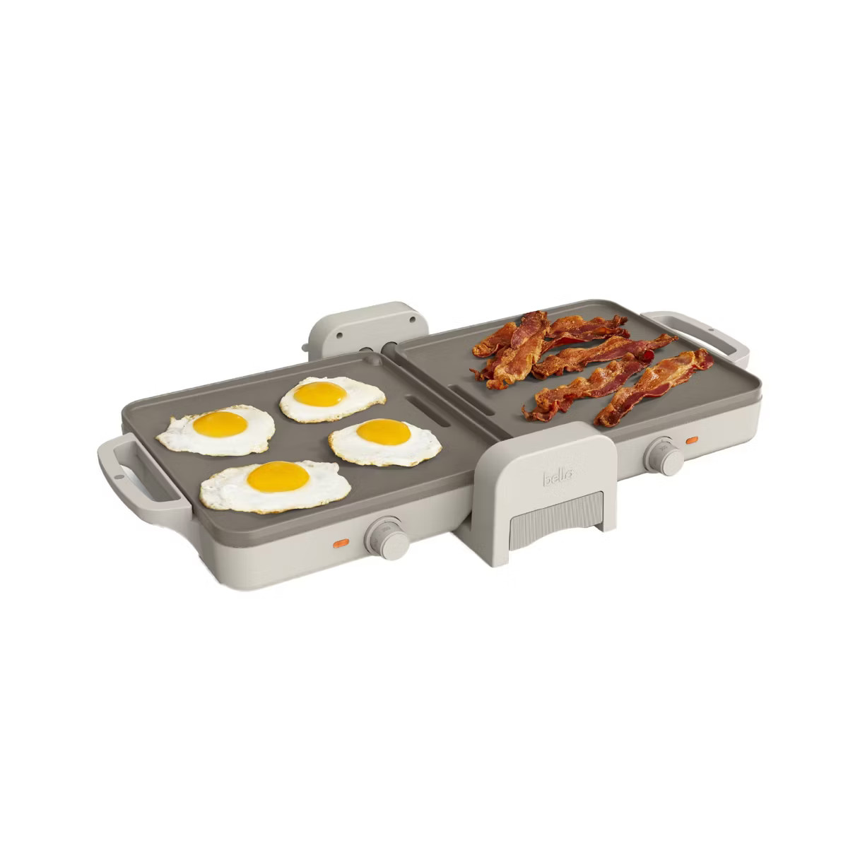 bella Fold and Store Dual Temp Griddle Oatmilk: 1200W Electric Hot Plate, Aluminum Cooking Surfac... | Target