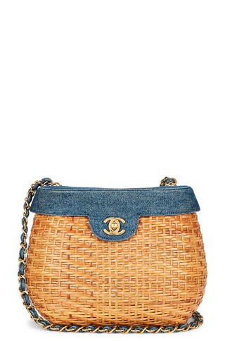 Chanel Vintage Wicker Basket Bag in Tan | FWRD 