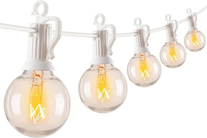 Outdoor String Light 25Feet G40 Globe Patio Lights with 27 Edison Glass Bulbs(2 Spare), Waterproo... | Amazon (US)