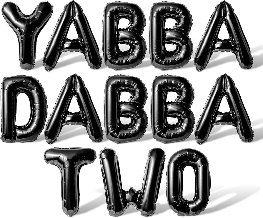 Letter Balloons - YABBA DABBA TWO 16" Inch Alphabet Letters Foil Mylar Balloon Kids 2nd Birthday ... | Amazon (US)