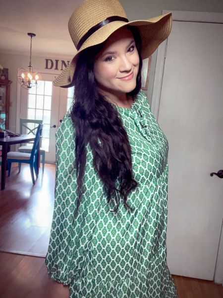 Green boho print dress from Temu! 🍃 

#LTKstyletip #LTKcurves #LTKunder50