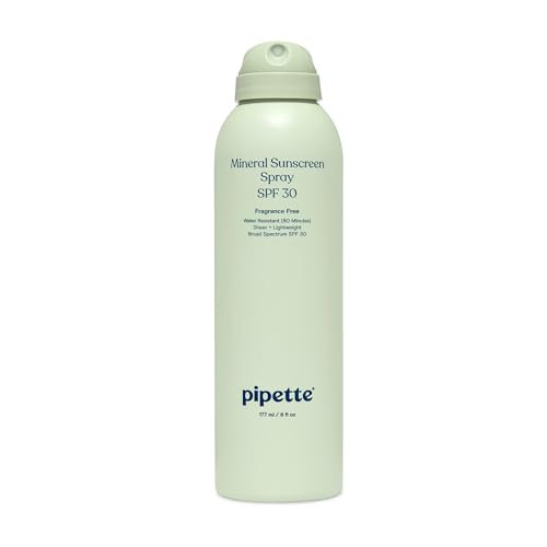 Pipette Baby Mineral Sunscreen Spray SPF 30, 6 oz, Water-resistant Non-nano Zinc Oxide Mineral Sunscreen, UVB/UVA Sunblock for Kids, Safe for Sensitive Skin | Amazon (US)
