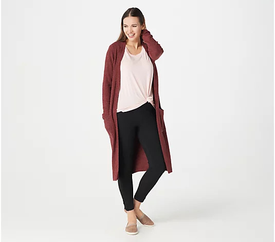 Barefoot Dreams CozyChic Lite Long Button Front Cardi | QVC