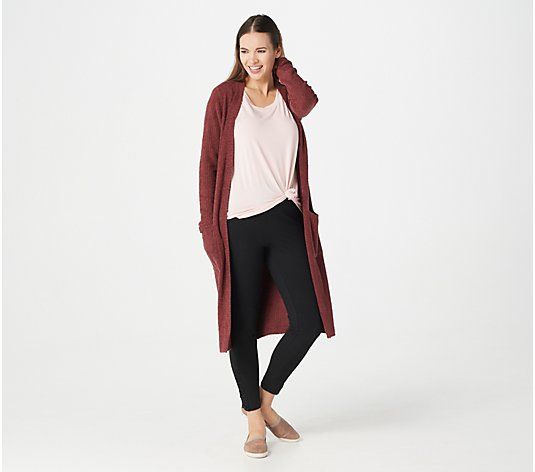 Barefoot Dreams CozyChic Lite Long Button Front Cardi | QVC