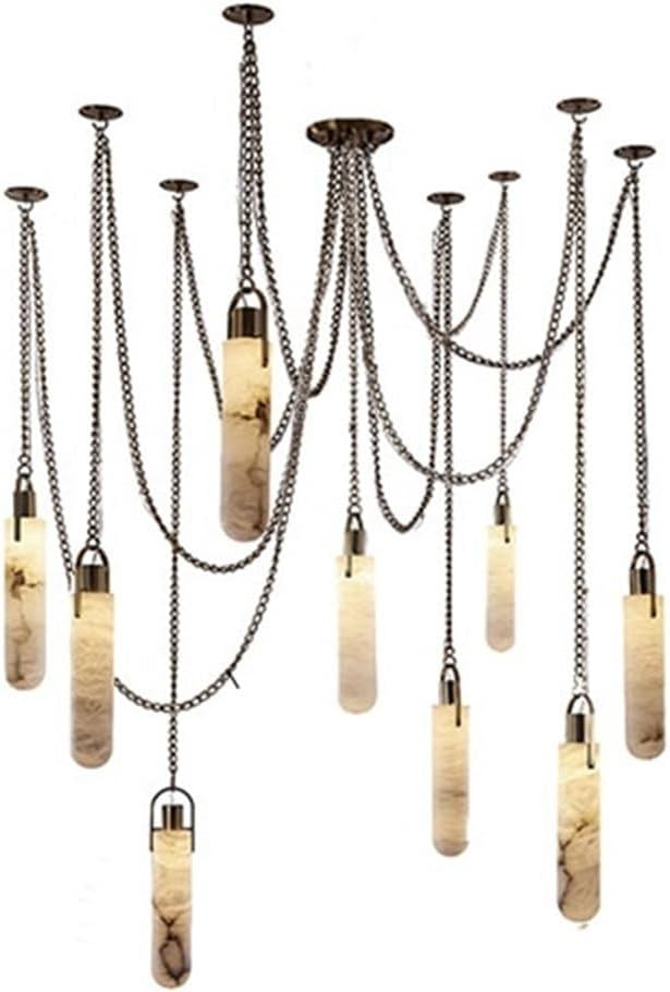 Trendy Natural Marble Series Dimmable LED Hanging Lamps Chandelier Suspension Luminaire Lampen fo... | Amazon (US)