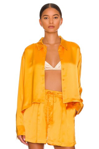 Weekend Stories Celestina Shirt in Melon from Revolve.com | Revolve Clothing (Global)