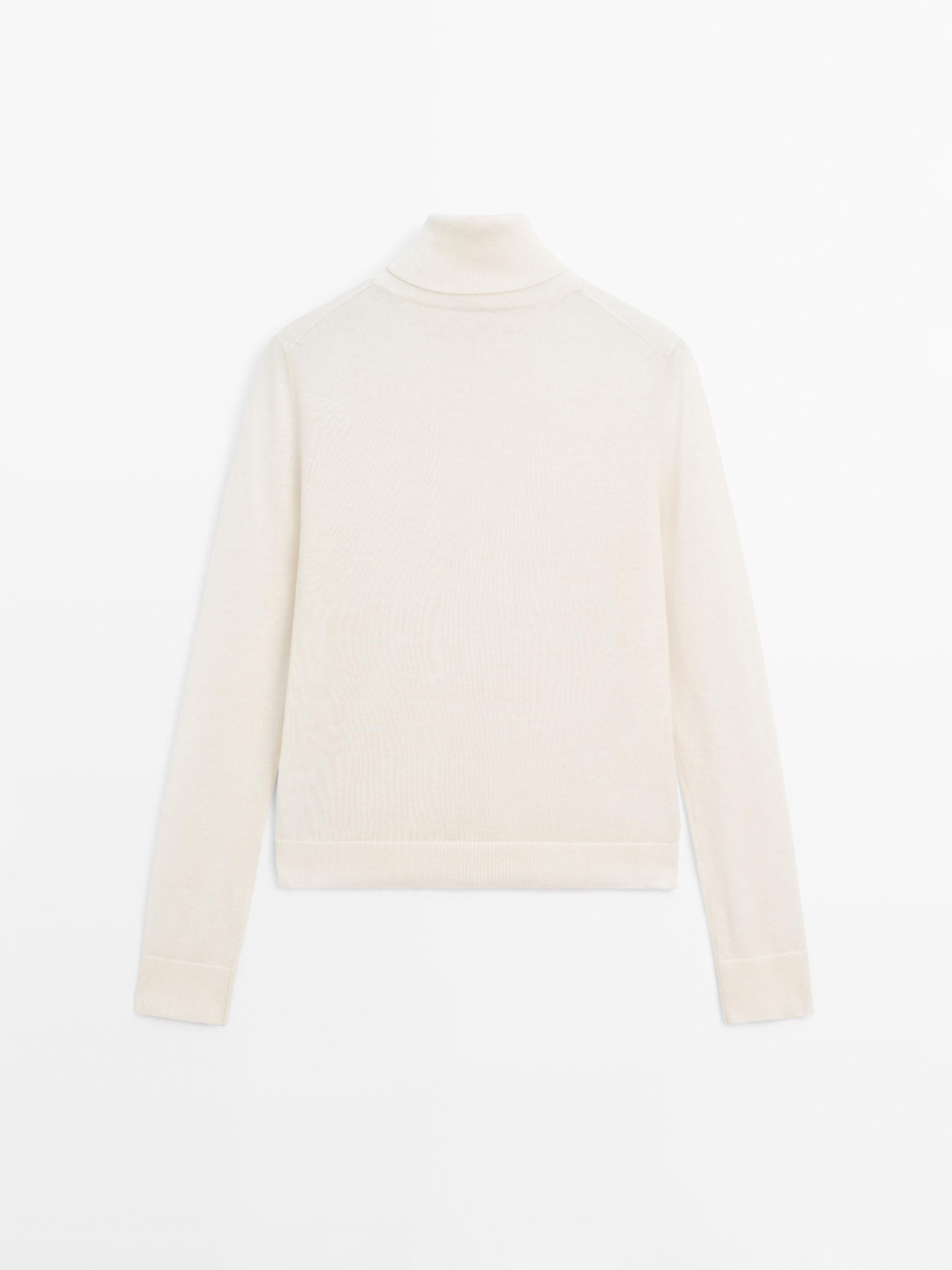 Wool blend high neck knit sweater | Massimo Dutti UK