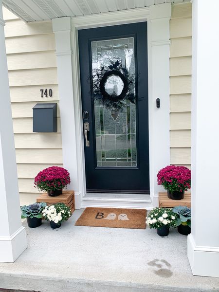 Fall front porch, Halloween wreath, Halloween doormat 

#LTKSeasonal #LTKfindsunder50 #LTKhome