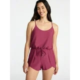 Time and Tru Women's and Women's Plus Size Tank Romper Swimsuit, Sizes XS-3X | Walmart (US)