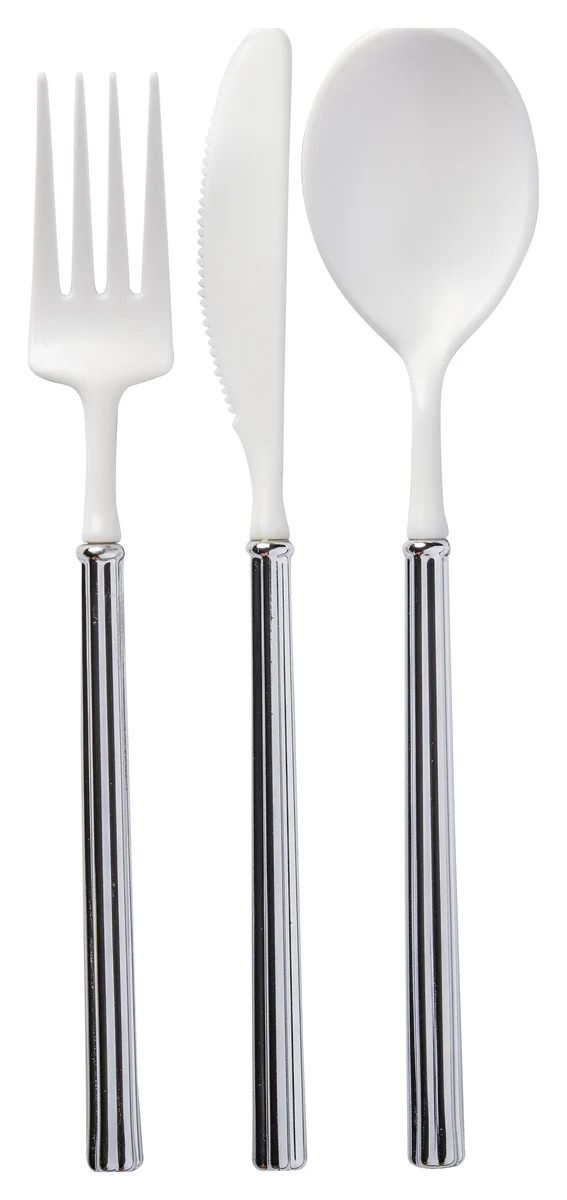 Villa Flatware White/Silver Handle S/24 | Sophistiplate