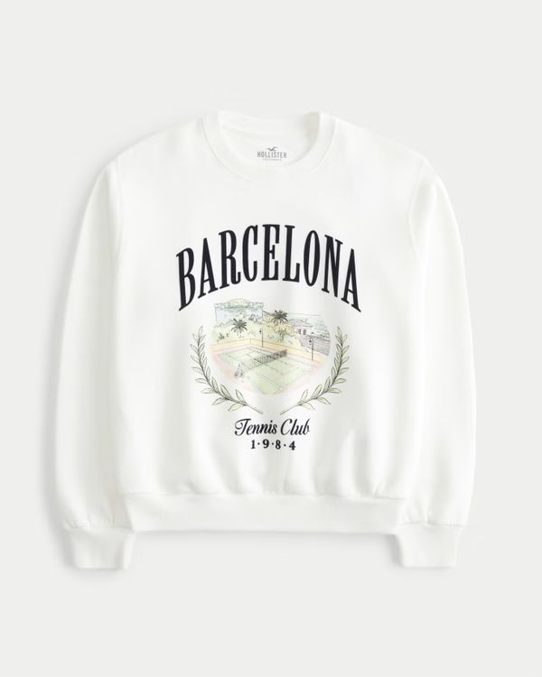 Easy Barcelona Graphic Crew Sweatshirt | Hollister (US)
