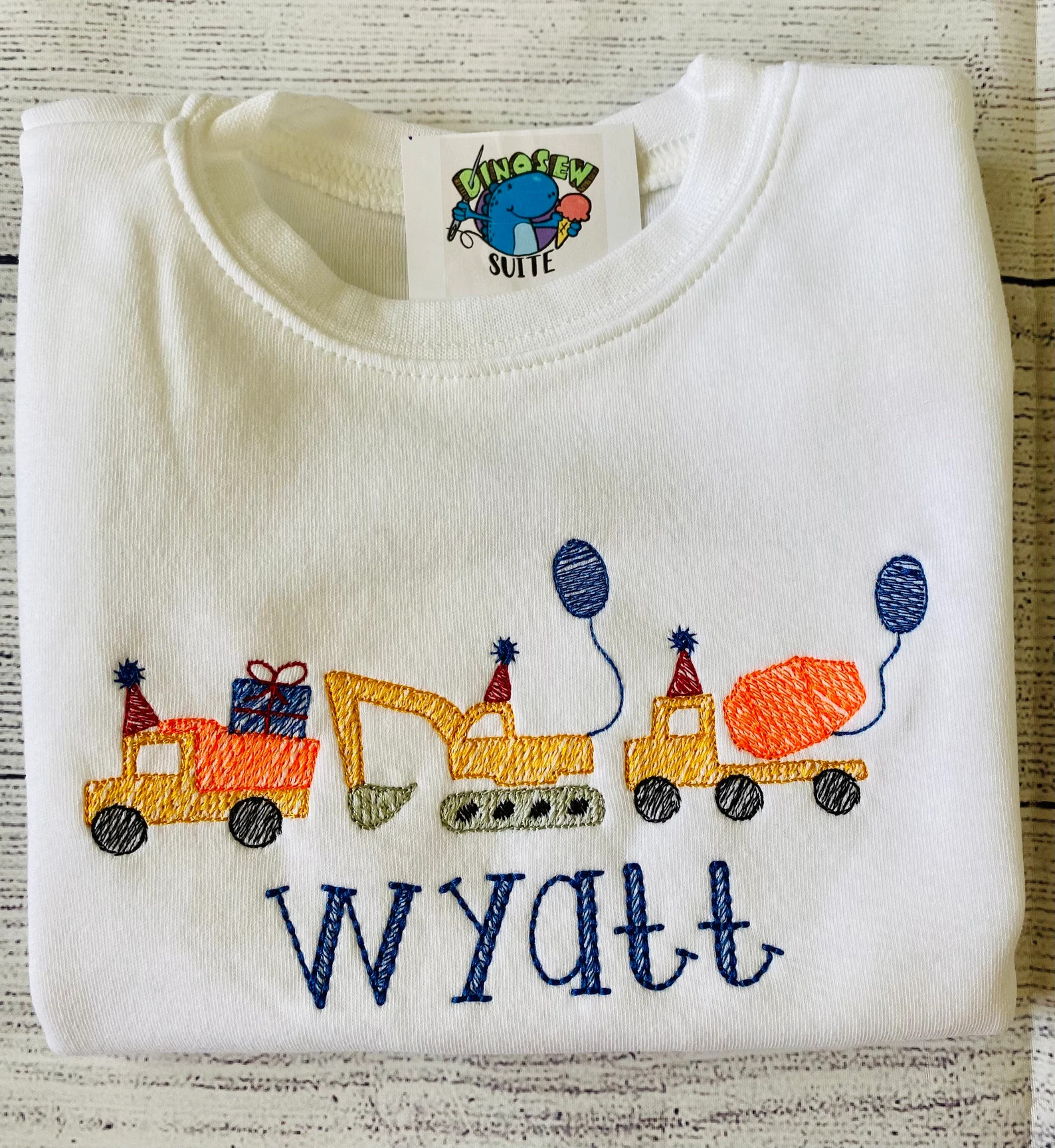 Embroidered Construction Birthday Shirt, Trucks Birthday Outfit,personalized Truck Bday Shirt,tod... | Etsy (US)