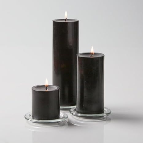 Richland Black Pillar Candles Set of 3 | Amazon (US)