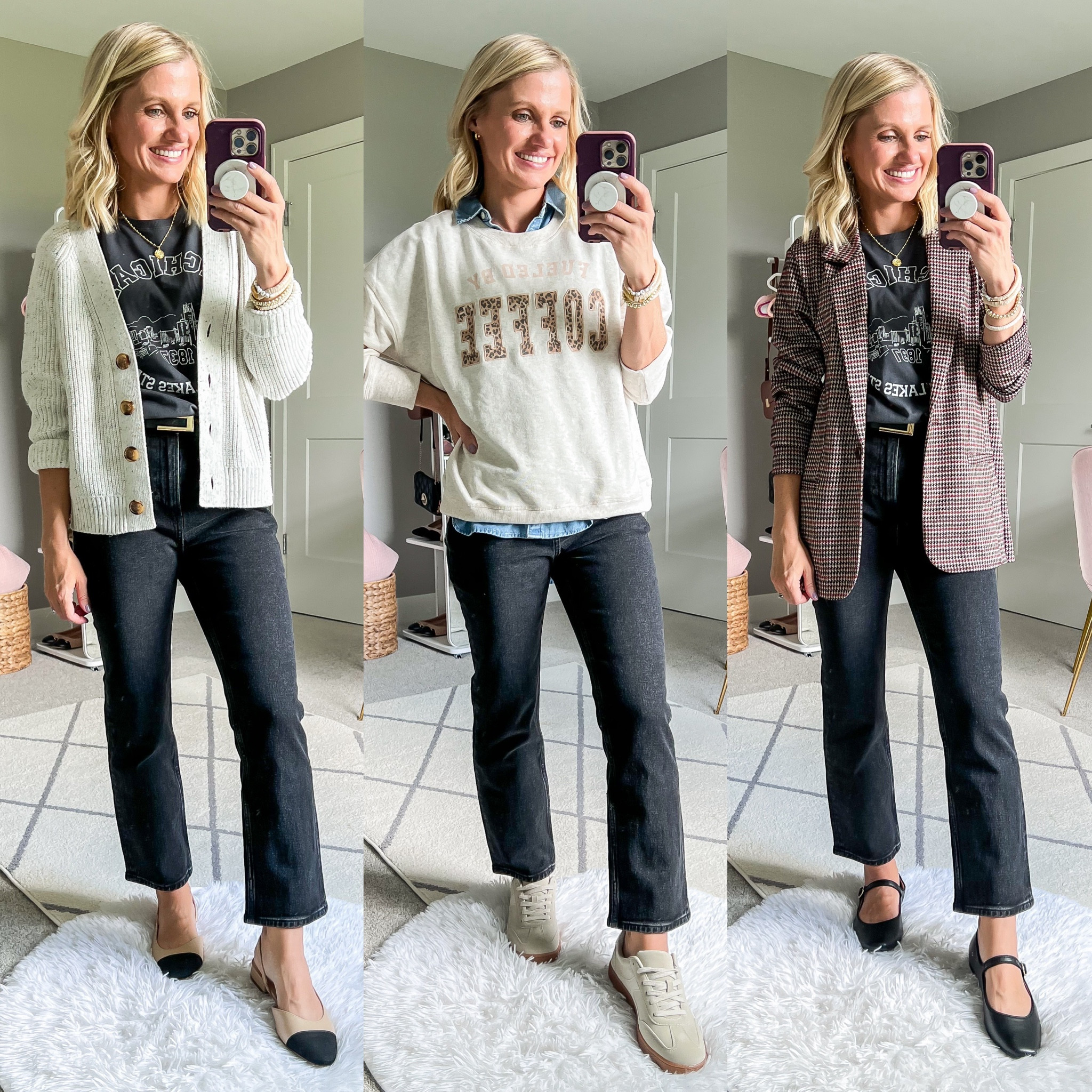 Mom-friendly fall capsule wardrobe outfits. For more details on post visit thriftywifehappylife.com

#LTKFindsUnder100 #LTKStyleTip #LTKSeasonal
