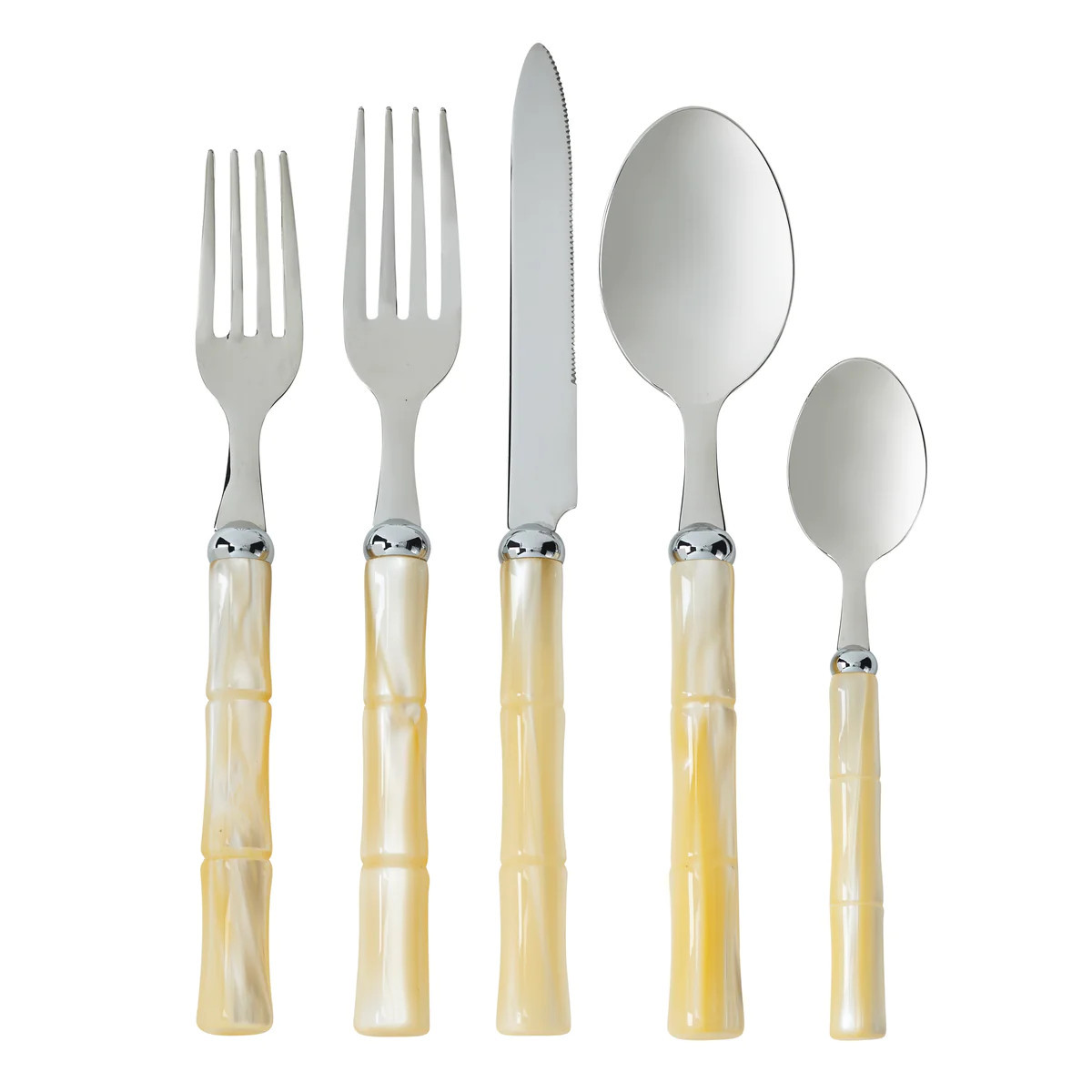 Paradise Bamboo Flatware, Set of 5 | Amanda Lindroth