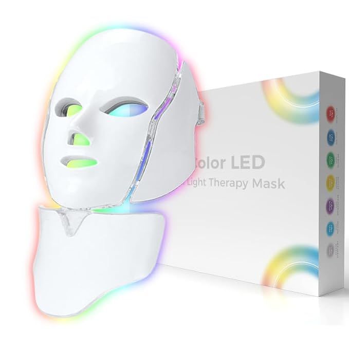 Led Face Mask Light Therapy, Red Light Therapy for Face, 7 Color Led Light Therapy | Amazon (US)