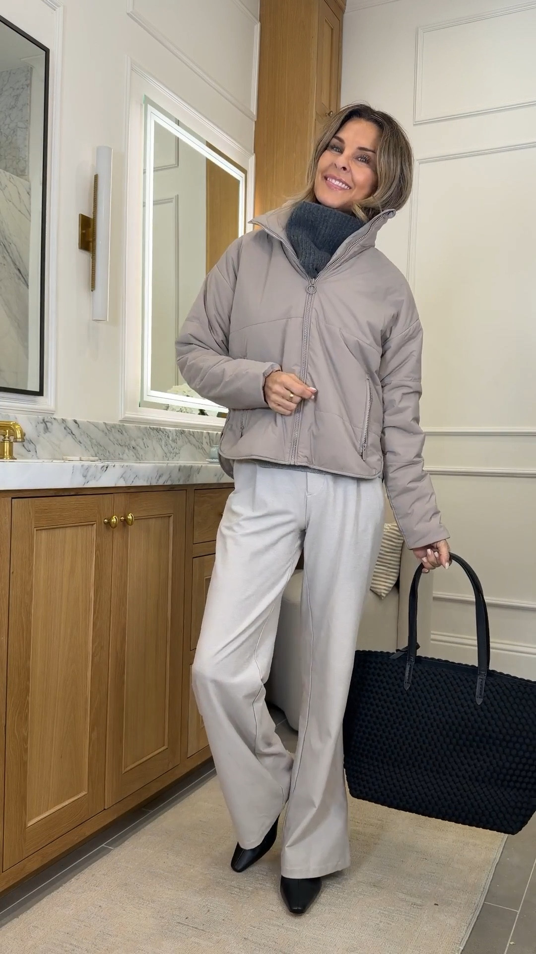 -Vuori jacket sz Small
-knit trousers TTS I’m 5’6”
-T-shirt TTS
-Boots TTS 
-woven bag has a zipper closure. 
-Cashmere neck warmer 



#LTKgrwm #LTKOver40 #LTKootd