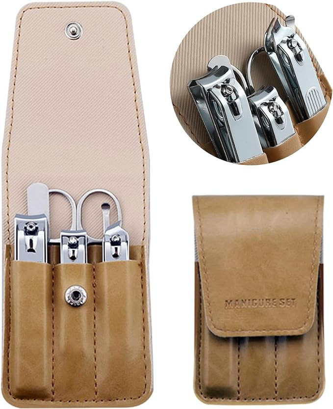 Nail Clipper Set, 6 Pcs Toenail Clippers, Stainless Steel Fingernail Clipper, and PU Leather Mani... | Amazon (US)