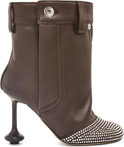 Women's Ankle Boots Rhinestone Square Toe Short Booties Mid Calf High Heel Boots Fashion Denim Bu... | Amazon (US)