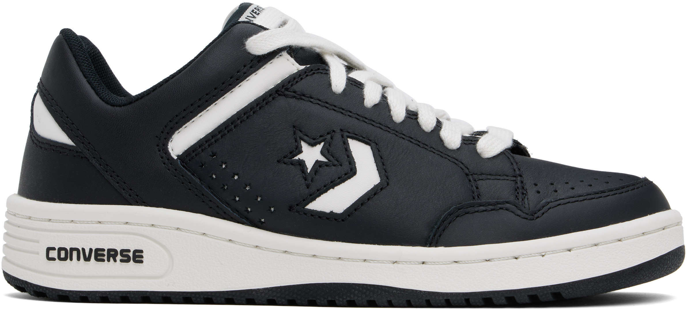 Converse Black & White Weapon Leather Low Top Sneakers | SSENSE
