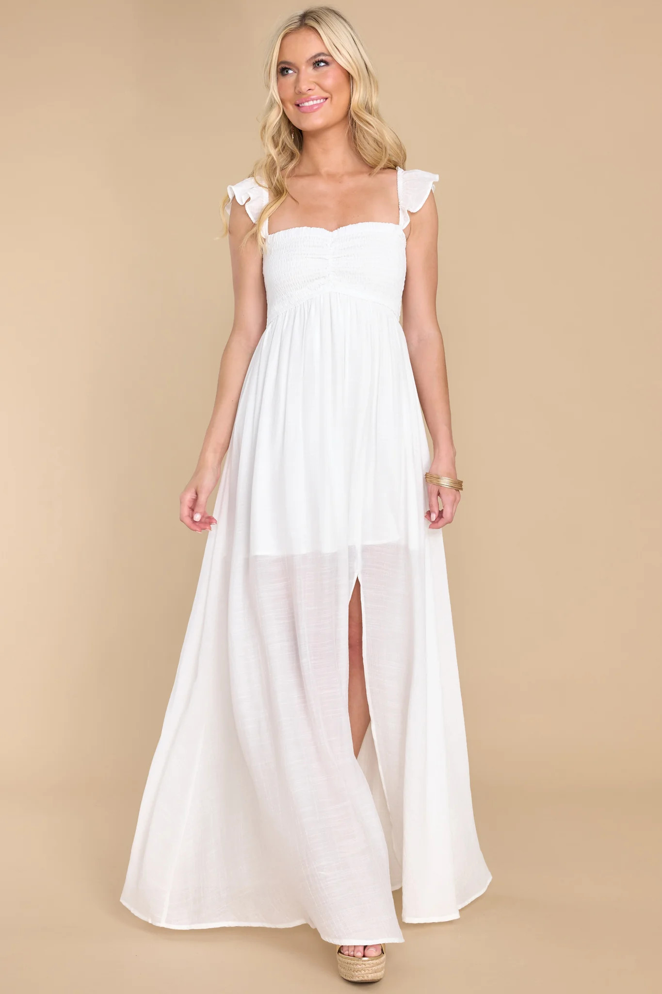 Want Me Back White Maxi Dress | Red Dress 