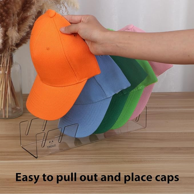 2 Pcs No Install Acrylic Clear Hat Organizer for 14 Baseball Caps,Baseball Hat Storage Display Ho... | Amazon (US)
