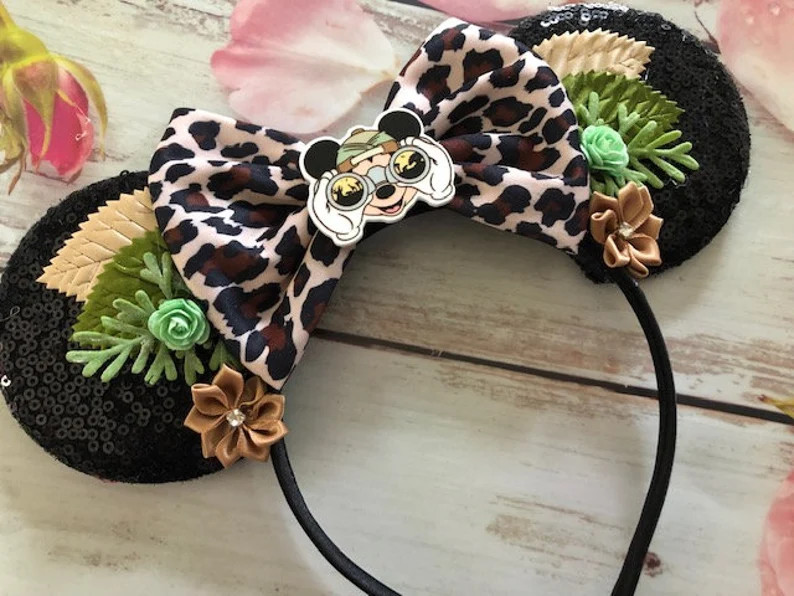 Safari Zoo Animal Kingdom Mouse Ears Headband Leopard Mouse Ears Cheetah Mouse Ears Headband-zoo ... | Etsy (US)